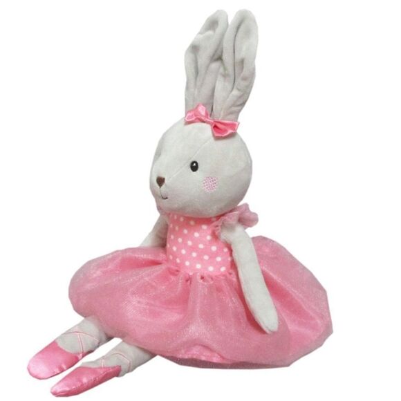 NWT Spark Bunny Rabbit Ballerina Rattle Plush Girl Lovey Snuggle Buddy Easter - Picture 3 of 8